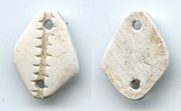 Rare authentic white stone cowrie coin, W. Zhou (1046-771 BC), N. China