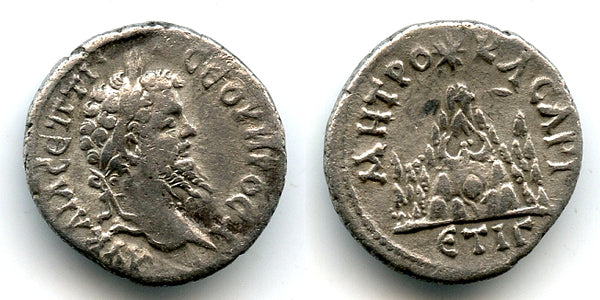 Silver drachm of Septimius Severus (193-211 AD), RY 13, Caesarea, Cappadocia