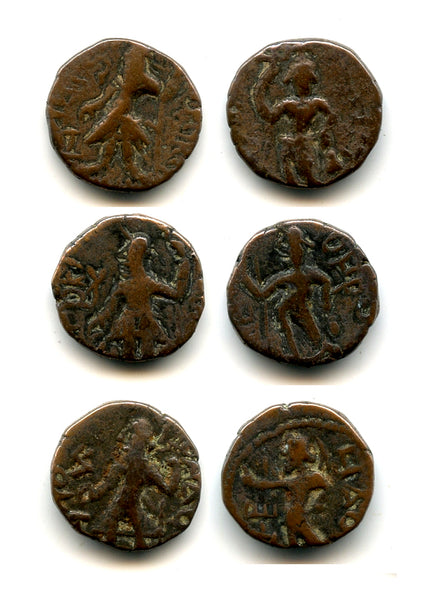 Lot of 3 nicer Kushan drachms, Kanishka & later, Kushan Empire, 100-200 AD