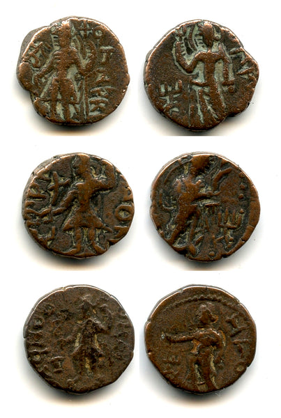 Lot of 3 nicer Kushan drachms, Kanishka & later, Kushan Empire, 100-200 AD