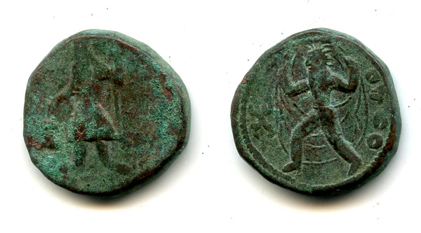 AE Tetradrachm (w/god of wind Vado), Kanishka (c.127-152 AD), Kushan Empire