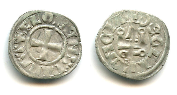 Silver denier of Florent of Hainaut (1289-1297), Achaea, Crusader Kingdoms