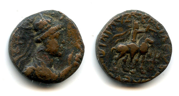 AE tetradrachm, Soter Megas (c.80-100 AD), Taxila mint, Kushan Empire
