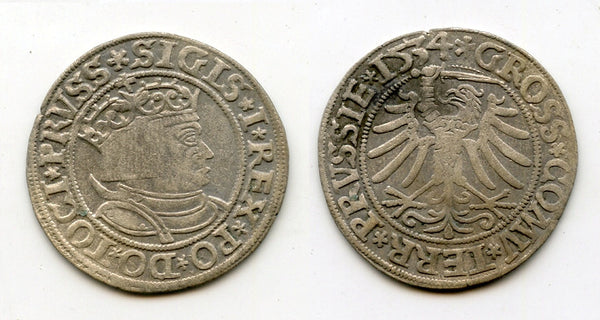 Silver grosz of Sigismund I the Old (1506-48), Torun, Poland and Prussia