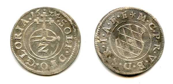 Silver 2-kreutzer, Maximilian I (1623-1651), Munich, Bavaria, Germany