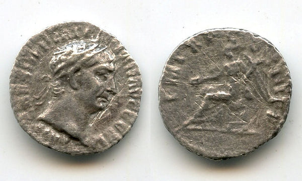 Silver denarius, Trajan (98-117 CE), Rome mint, Roman Empire (RIC 212)