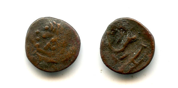 Rare copper "Bucranium" coin, 100-300 AD, Himyarite Kingdom, Arabia Felix