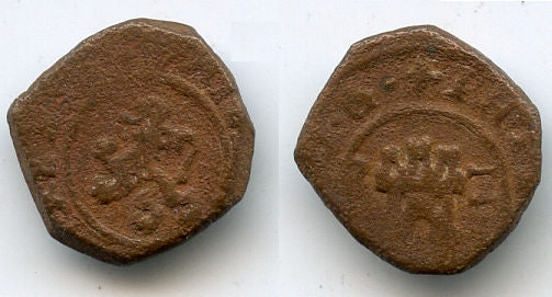 Copper 2-maravedies, Spain, early 1600s