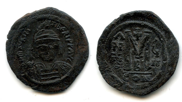 Huge follis of Maurice Tiberius (582-602 AD), Constantinople, Byzantine Empire