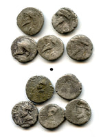 Lot of 5 rare silver drachms of Kamnaskires V (c.54-33 BC), Elymais Kingdom