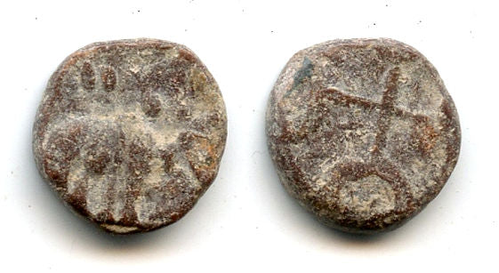 Lead karshapana (PB14), Virapurushadatta (c.250-274 CE), Ancient India