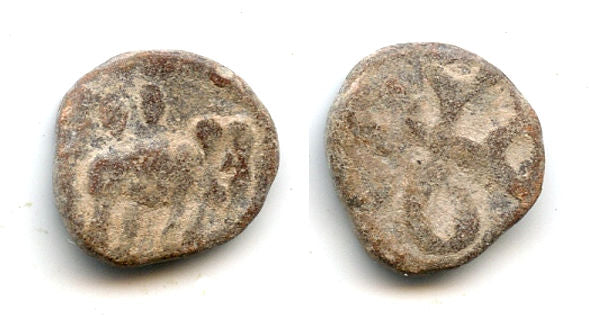 Lead karshapana (PB14), Virapurushadatta (c.250-274 CE), Ancient India
