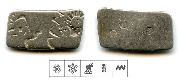 Silver drachm of Nandas (ca.345-320 BC), Magadha Empire, India (G/H #456)