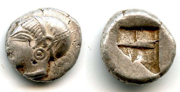 Archaic silver diobol, c.521-478 BC, Phokaia, Ionia, Ancient Greek coinage