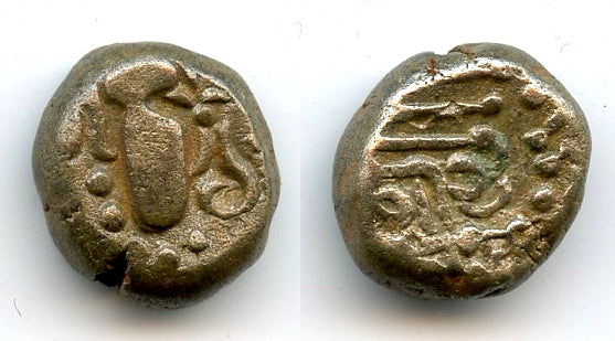 Silver drachm, type 3.3, Omkara monastery, Paramaras, c.1150-1300, India