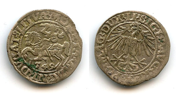 1/2 groat of Sigismund II Augustus (1548-72), 1549, Vilnius, Polish-Lithuanian Commonwealth