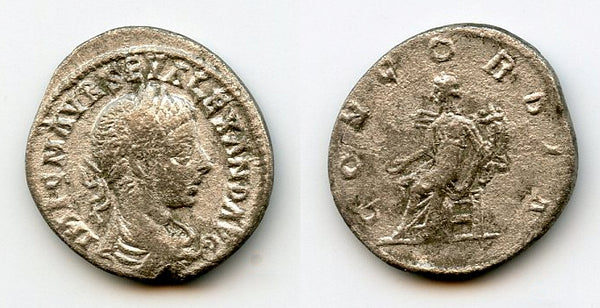 CONCORDIA silver denarius of Alexander Severus (222-235 AD), Rome, Roman Empire