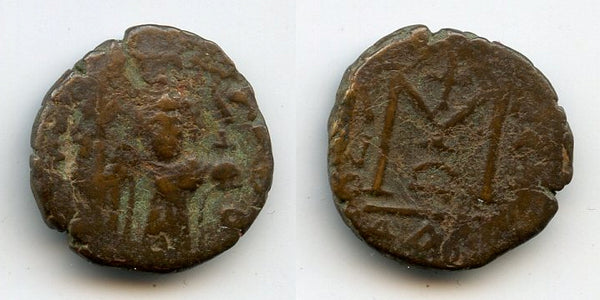 Arab-Byzantine follis, c.635-670, Dimashq mint, Ummayad Caliphate (Walker-7ff)