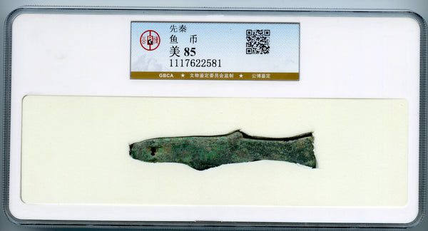 Certified and graded - bronze fish-money, Zhou (1046-771 BC), China