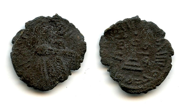 Arab-Byzantine "standing Caliph" follis, c.685-705 AD, Kinnasrin, Ummayad Caliphate