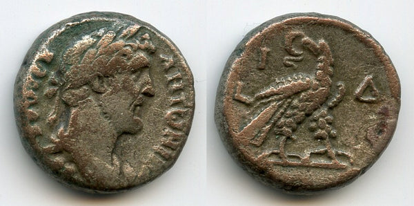Billon tetradrachm of Antoninus Pius (138-161 CE), Alexandria, Roman Provincial coins
