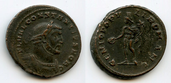 Rare large follis, Constantius I as Caesar, 293-306 CE, London, Roman Empire (RIC 14a)