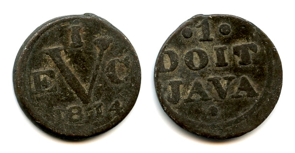 Nice large tin duit, 1814, British Occupation of Java (1811-1816), Indonesia