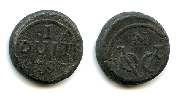Rare Noodmunt Duit (emergency money), 1797, Batavia (Jakarta), Dutch Colonial Java