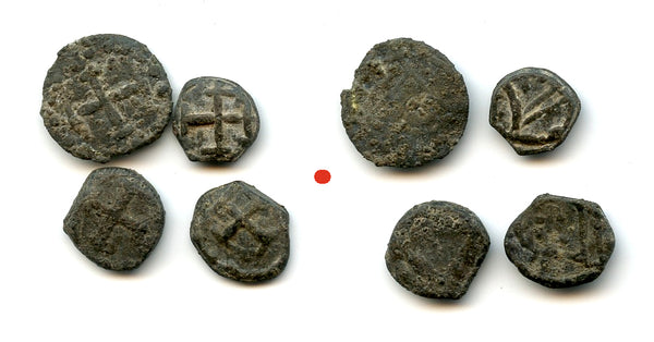 Lot of 4 tin bazaruccos, Philip I-III (1580-1641), Melaka, Portuguese Indies