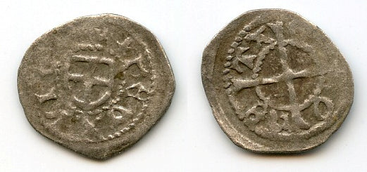 Silver pfennig of Bernd van der Borch (1471-83), Grand Master of Livonian Order, Reval mint
