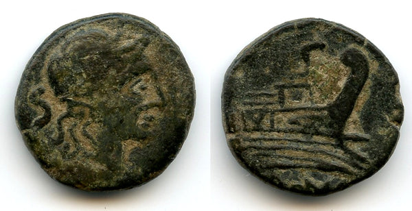 Rare Romano-Spanish AE24 - Roman Republican semis, 2nd-1st century BCE, Spain