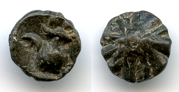 Rare small tin coin, jar type, Musi River area, Sumatra, Srivijaya Empire, 11th-13th century?