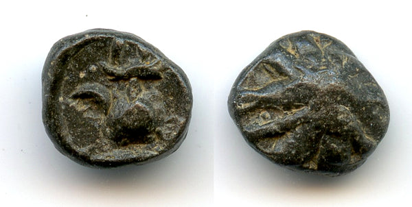 Rare small tin coin, jar type, Musi River area, Sumatra, Srivijaya Empire, 11th-13th century?