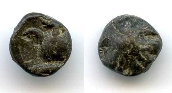 Rare small tin coin, jar type, Musi River area, Sumatra, Srivijaya Empire, 11th-13th century?