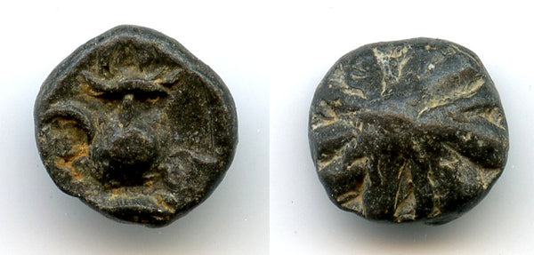 Rare small tin coin, jar type, Musi River area, Sumatra, Srivijaya Empire, 11th-13th century?
