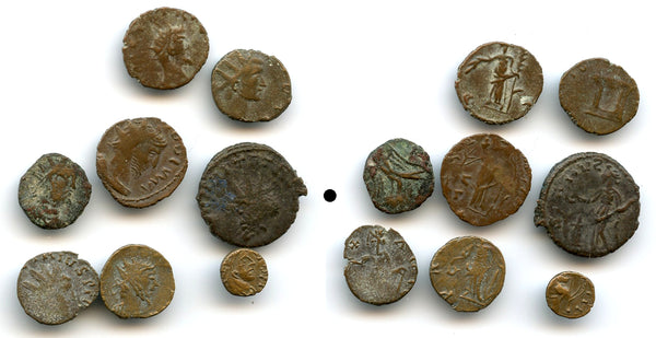 Lot of 8 nicer ancient barbarous antoniniani (radiates), 270's AD, Roman Gaul