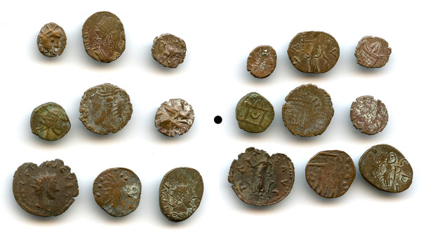 Lot of 9 nicer ancient barbarous antoniniani (radiates), 270's AD, Roman Gaul