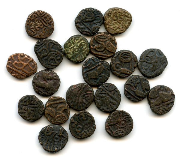 Lot of 10 very nice horseman jitals, 1100-1200's, Kangra Kingdom