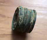 Stack of 10 earliest Junguo Wu Zhu coins, 118-113 BC, Western Han, China