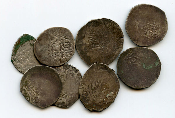 Lot of 8 silver tankas, 1600s, Bukhara, Khanate of Bukhara (Janids)