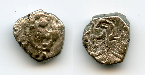 Silver drachm of Skandagupta (c.450-469 AD), fire-altar type, Gupta Empire (T/F#G29)