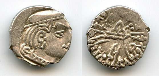 Silver drachm, Bhartrdaman (277-295) as Mahasatrap, Sakas in India