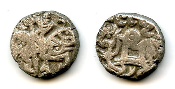Nice example - silver post-Shahi jital from Punjab/Gandhara, late 1000s AD (Tye 33)