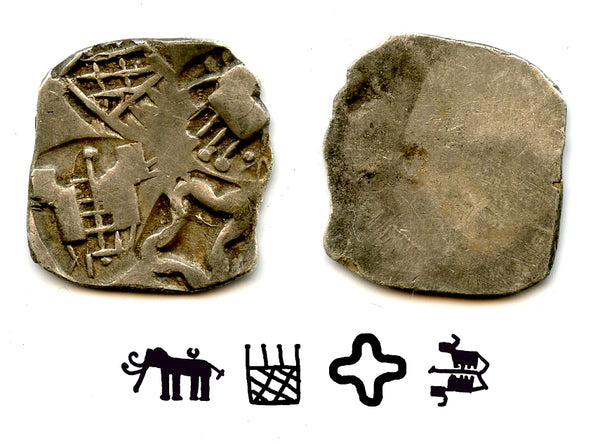 Rare unpublished 1/4-vimshatika, Andhra Janapada, c.500-350 BC, Ancient India