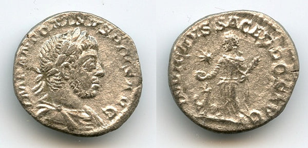 Scarcer silver denarius of Elagabalus (218-222 AD), Rome, Roman Empire (RIC 88)