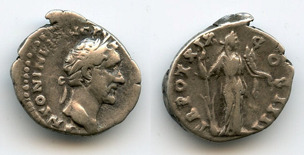 Silver denarius of Antoninus Pius (138-161 CE), Rome, Roman Empire (RIC 251)