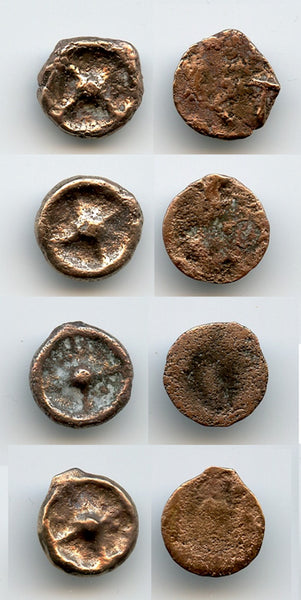 Lot of 4 wheel-money, Istros, Moesia (c.420-400 BC), Ancient Greeks
