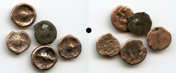 Lot of 5 wheel-money, Istros, Moesia (c.420-400 BC), Ancient Greeks