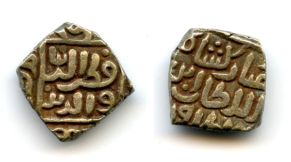 Square silver 8-gani of Mubarak (1316-1320), 719AH/1319, Delhi Sultanate, India