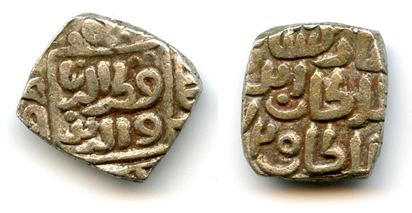 Square silver 8-gani of Mubarak (1316-1320), 720AH/1320, Delhi Sultanate, India